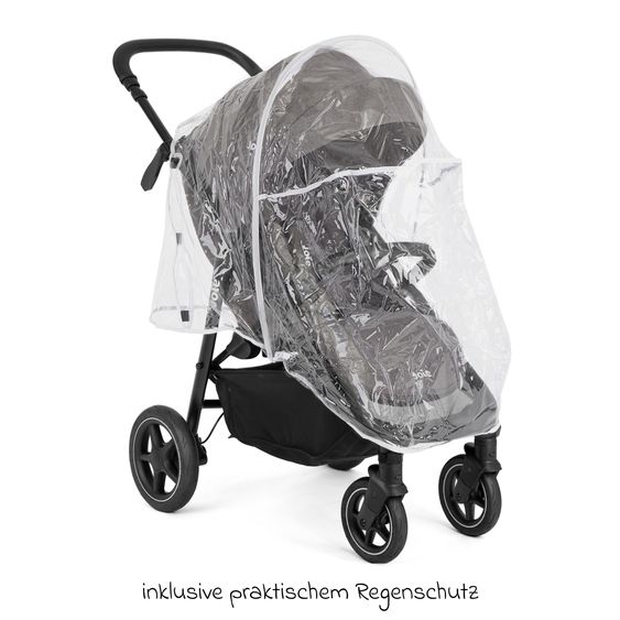 joie Buggy & Sportwagen Mytrax Pro inkl. Fußsack - bis 22 kg belastbar mit Teleskopschieber, Getränkehalter & Regenschutz - Thunder