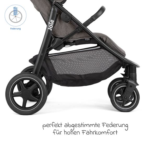 joie Buggy & pushchair Mytrax Pro incl. footmuff - up to 22 kg load capacity with telescopic push bar, cup holder & rain cover - Thunder