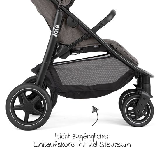 joie Buggy & pushchair Mytrax Pro incl. footmuff - up to 22 kg load capacity with telescopic push bar, cup holder & rain cover - Thunder