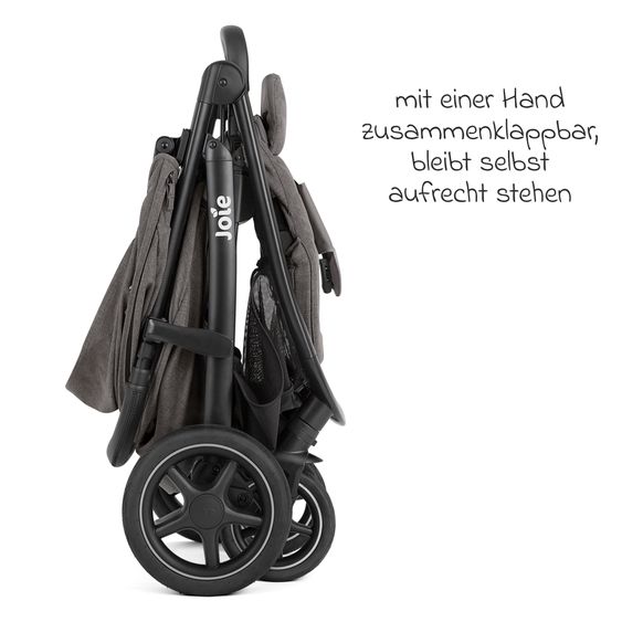 joie Buggy & Sportwagen Mytrax Pro inkl. Fußsack - bis 22 kg belastbar mit Teleskopschieber, Getränkehalter & Regenschutz - Thunder