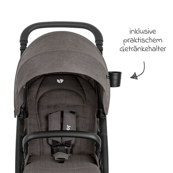 joie Buggy & Sportwagen Mytrax Pro inkl. Fußsack - bis 22 kg belastbar mit Teleskopschieber, Getränkehalter & Regenschutz - Thunder