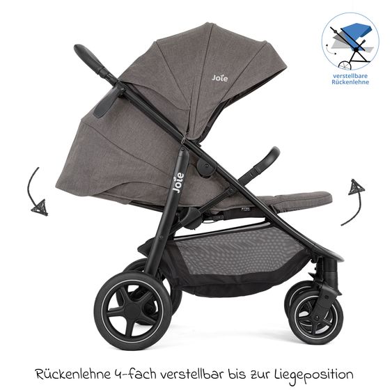 joie Buggy & pushchair Mytrax Pro incl. footmuff - up to 22 kg load capacity with telescopic push bar, cup holder & rain cover - Thunder