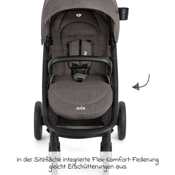 joie Buggy & pushchair Mytrax Pro incl. footmuff - up to 22 kg load capacity with telescopic push bar, cup holder & rain cover - Thunder