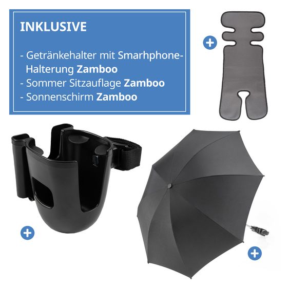 joie Buggy & Sportwagen Nitro LX nur 7,7 kg - ideal für die Reise inkl. Sommer-Set mit Schirm, Sitzauflage, Regenschutz. Insektenschutz & Getränkehalter - Laurel