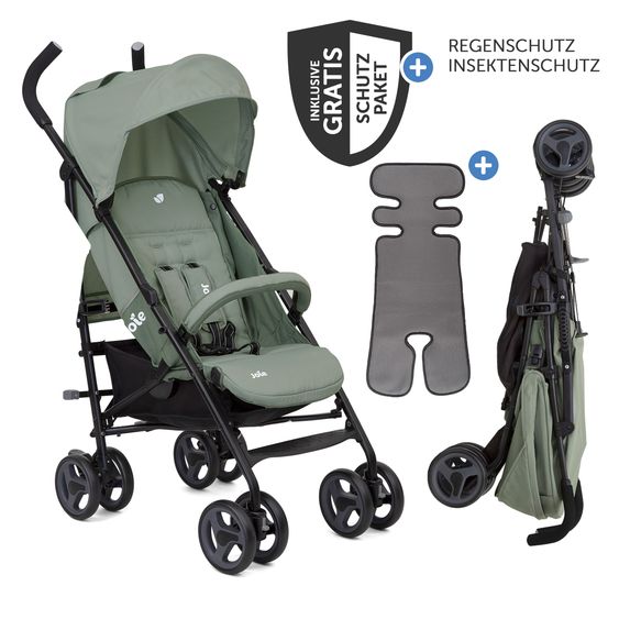 joie Buggy & Sportwagen Nitro LX nur 7,7 kg - ideal für die Reise inkl. Sommer-Sitzauflage, Regenschutz & Insektenschutz - Laurel