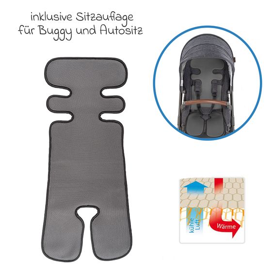 joie Buggy & Sportwagen Nitro LX nur 7,7 kg - ideal für die Reise inkl. Sommer-Sitzauflage, Regenschutz & Insektenschutz - Laurel