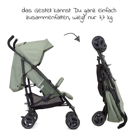 joie Buggy & Sportwagen Nitro LX nur 7,7 kg - ideal für die Reise inkl. Sommer-Sitzauflage, Regenschutz & Insektenschutz - Laurel
