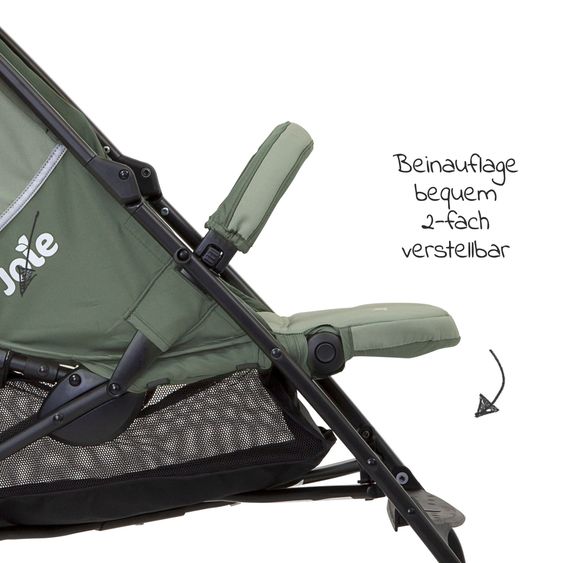 joie Buggy & Sportwagen Nitro LX nur 7,7 kg - ideal für die Reise inkl. Sommer-Sitzauflage, Regenschutz & Insektenschutz - Laurel