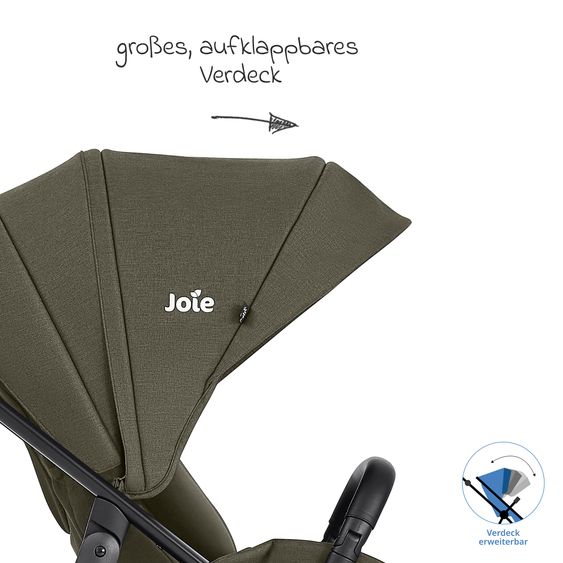joie Buggy & Sportwagen Versadrift bis 22 kg belastbar mit Drift-Funktion, Knickschieber, umsetzbarer Sportsitz, Adapter, Getränkehalter & Regenschutz - Fern