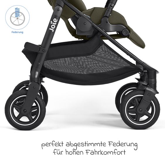 joie Buggy & Sportwagen Versadrift bis 22 kg belastbar mit Drift-Funktion, Knickschieber, umsetzbarer Sportsitz, Adapter, Getränkehalter & Regenschutz - Fern
