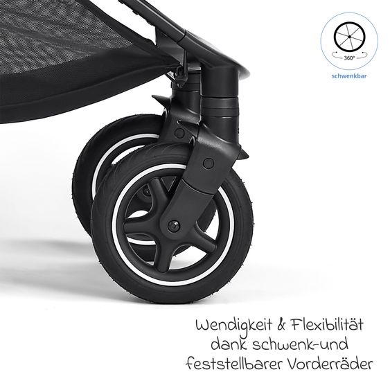 joie Buggy & Sportwagen Versadrift bis 22 kg belastbar mit Drift-Funktion, Knickschieber, umsetzbarer Sportsitz, Adapter, Getränkehalter & Regenschutz - Fern