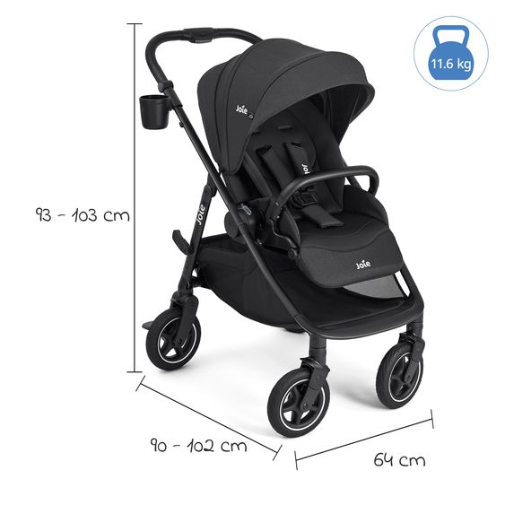 joie Buggy & Sportwagen Versadrift bis 22 kg belastbar mit Drift-Funktion, Knickschieber, umsetzbarer Sportsitz, Adapter, Getränkehalter & Regenschutz - Fern