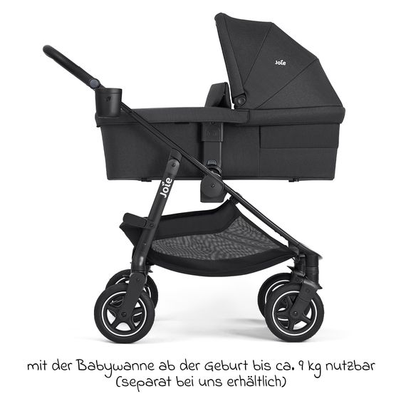 joie Buggy & Sportwagen Versadrift bis 22 kg belastbar mit Drift-Funktion, Knickschieber, umsetzbarer Sportsitz, Adapter, Getränkehalter & Regenschutz - Raven