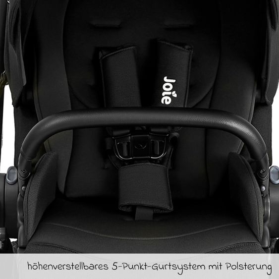 joie Buggy & Sportwagen Versadrift bis 22 kg belastbar mit Drift-Funktion, Knickschieber, umsetzbarer Sportsitz, Adapter, Getränkehalter & Regenschutz - Raven