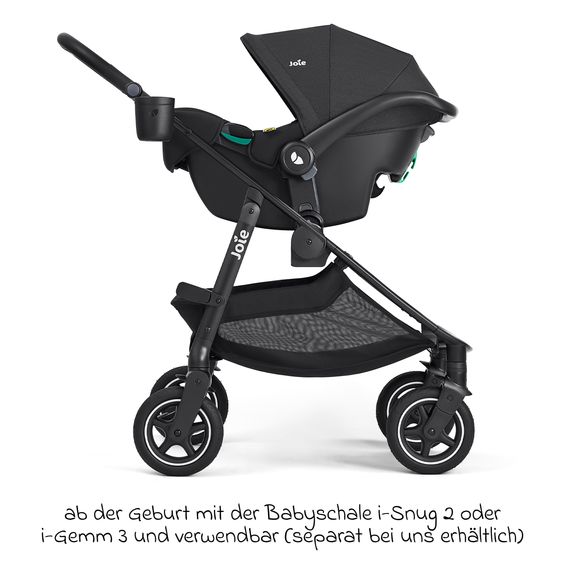 joie Buggy & Sportwagen Versadrift bis 22 kg belastbar mit Drift-Funktion, Knickschieber, umsetzbarer Sportsitz, Adapter, Getränkehalter & Regenschutz - Raven