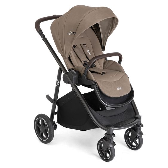 joie Poussette & Sportwagen Versatrax - Jusqu’à 22 Kg Résistant avec Poignée Télescopique, Siège Réversible, Adaptateur & Protection Contre La Pluie - Noix de Cajou