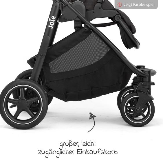 joie Poussette & Sportwagen Versatrax - Jusqu’à 22 Kg Résistant avec Poignée Télescopique, Siège Réversible, Adaptateur & Protection Contre La Pluie - Noix de Cajou