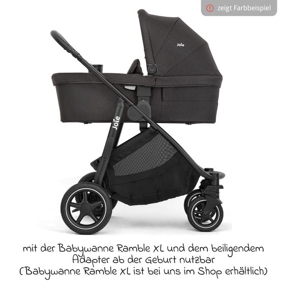 joie Poussette & Sportwagen Versatrax - Jusqu’à 22 Kg Résistant avec Poignée Télescopique, Siège Réversible, Adaptateur & Protection Contre La Pluie - Noix de Cajou