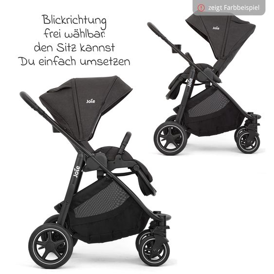 joie Poussette & Sportwagen Versatrax - Jusqu’à 22 Kg Résistant avec Poignée Télescopique, Siège Réversible, Adaptateur & Protection Contre La Pluie - Noix de Cajou