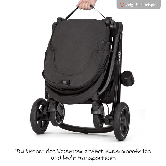 joie Poussette & Sportwagen Versatrax - Jusqu’à 22 Kg Résistant avec Poignée Télescopique, Siège Réversible, Adaptateur & Protection Contre La Pluie - Raven