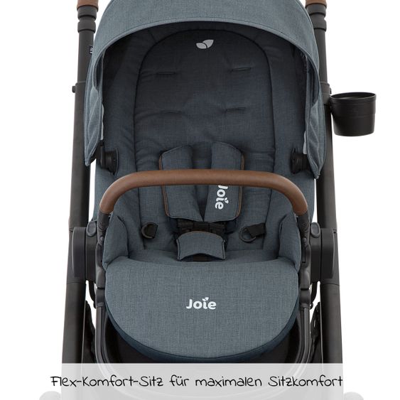 joie Buggy & Sportwagen Versatrax bis 22 kg belastbar - umsetzbare Sitzeinheit, Adapter inkl. Insektenschutz & XXL-Zubehörpaket - Lagoon