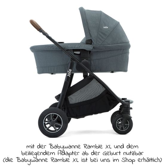 joie Buggy & Sportwagen Versatrax bis 22 kg belastbar - umsetzbare Sitzeinheit, Adapter inkl. Insektenschutz & XXL-Zubehörpaket - Lagoon