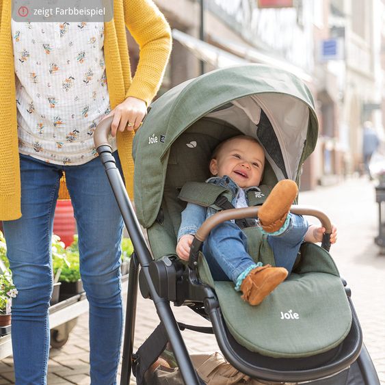 joie Buggy & Sportwagen Versatrax bis 22 kg belastbar - umsetzbare Sitzeinheit, Adapter inkl. Insektenschutz & XXL-Zubehörpaket - Pebble