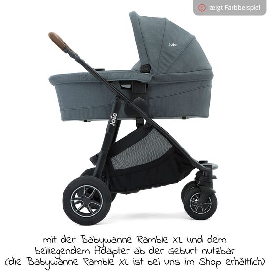 joie Buggy & Sportwagen Versatrax bis 22 kg belastbar - umsetzbare Sitzeinheit, Adapter inkl. Insektenschutz & XXL-Zubehörpaket - Pebble