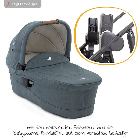 joie Buggy & Sportwagen Versatrax bis 22 kg belastbar - umsetzbare Sitzeinheit, Adapter inkl. Insektenschutz & XXL-Zubehörpaket - Pebble