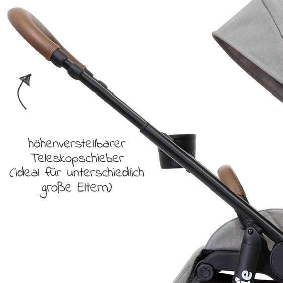 joie Buggy & Sportwagen Versatrax bis 22 kg belastbar - umsetzbare Sitzeinheit, Adapter & Regenschutz - Gray Flannel