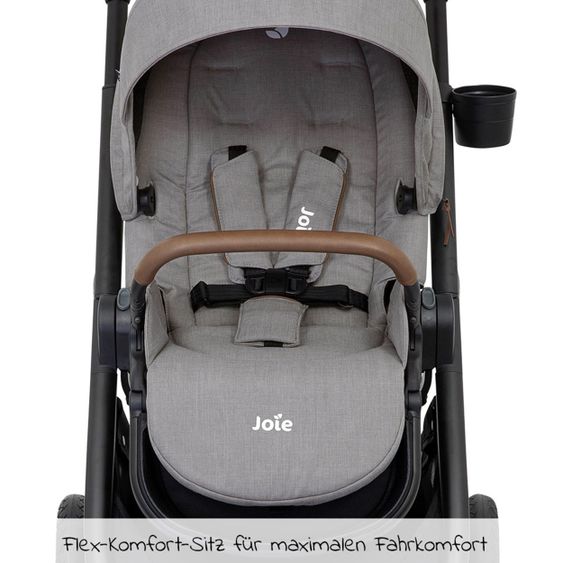 joie Buggy & Sportwagen Versatrax bis 22 kg belastbar - umsetzbare Sitzeinheit, Adapter & Regenschutz - Gray Flannel