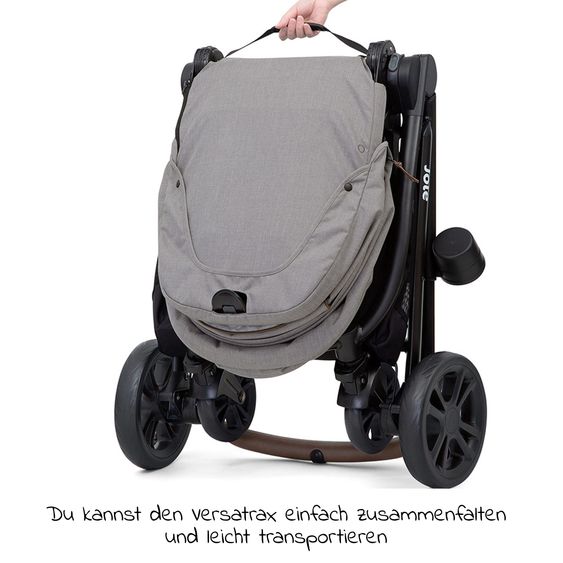 joie Buggy & Sportwagen Versatrax bis 22 kg belastbar - umsetzbare Sitzeinheit, Adapter & Regenschutz - Gray Flannel