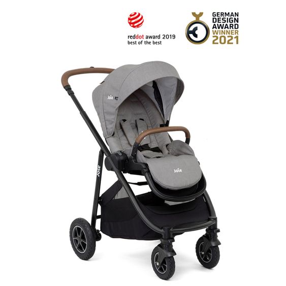 joie Buggy & Sportwagen Versatrax bis 22 kg belastbar - umsetzbare Sitzeinheit, Adapter & Regenschutz - Gray Flannel