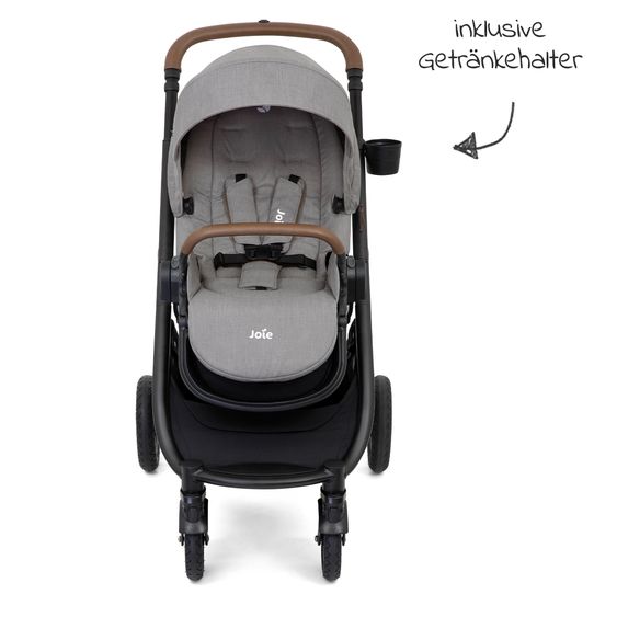 joie Buggy & Sportwagen Versatrax bis 22 kg belastbar - umsetzbare Sitzeinheit, Adapter & Regenschutz - Gray Flannel