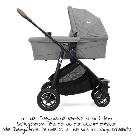 joie Buggy & Sportwagen Versatrax bis 22 kg belastbar - umsetzbare Sitzeinheit, Adapter & Regenschutz - Gray Flannel