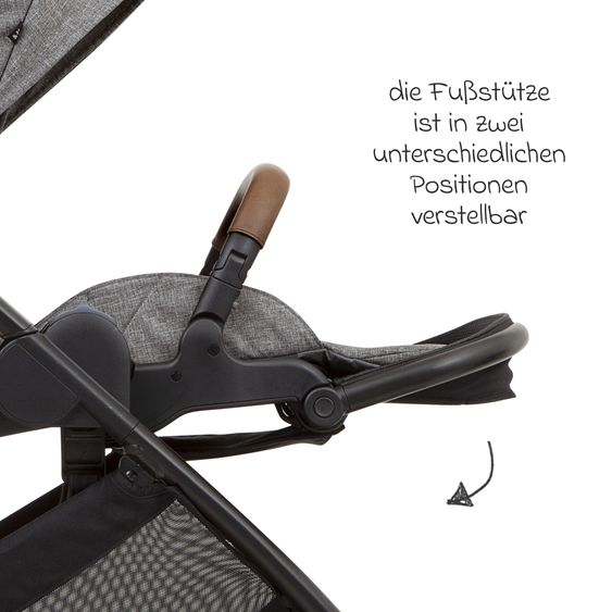 joie Buggy & Sportwagen Versatrax bis 22 kg belastbar - umsetzbare Sitzeinheit, Adapter & Regenschutz - Grey Flower