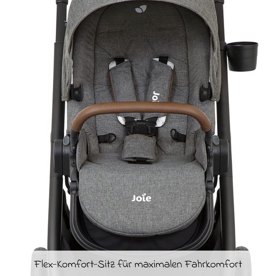 joie Buggy & Sportwagen Versatrax bis 22 kg belastbar - umsetzbare Sitzeinheit, Adapter & Regenschutz - Grey Flower