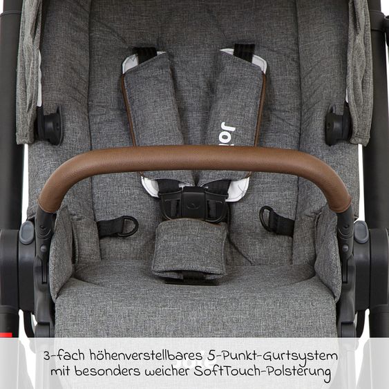 joie Buggy & Sportwagen Versatrax bis 22 kg belastbar - umsetzbare Sitzeinheit, Adapter & Regenschutz - Grey Flower