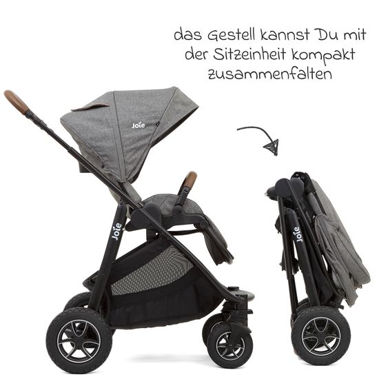joie Buggy & Sportwagen Versatrax bis 22 kg belastbar - umsetzbare Sitzeinheit, Adapter & Regenschutz - Grey Flower