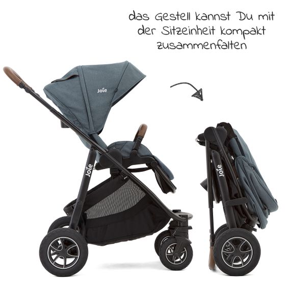 joie Buggy & Sportwagen Versatrax bis 22 kg belastbar - umsetzbare Sitzeinheit, Adapter & Regenschutz - Lagoon