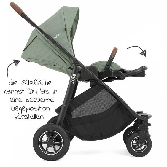 joie Buggy & Sportwagen Versatrax bis 22 kg belastbar - umsetzbare Sitzeinheit, Adapter & Regenschutz - Laurel