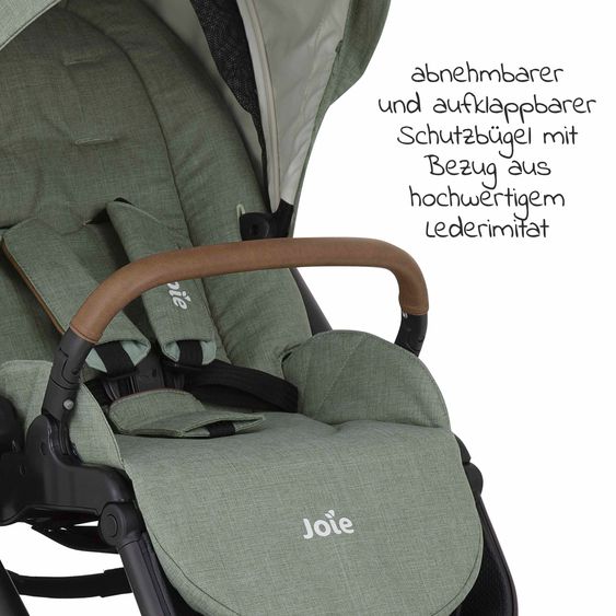 joie Buggy & Sportwagen Versatrax bis 22 kg belastbar - umsetzbare Sitzeinheit, Adapter & Regenschutz - Laurel