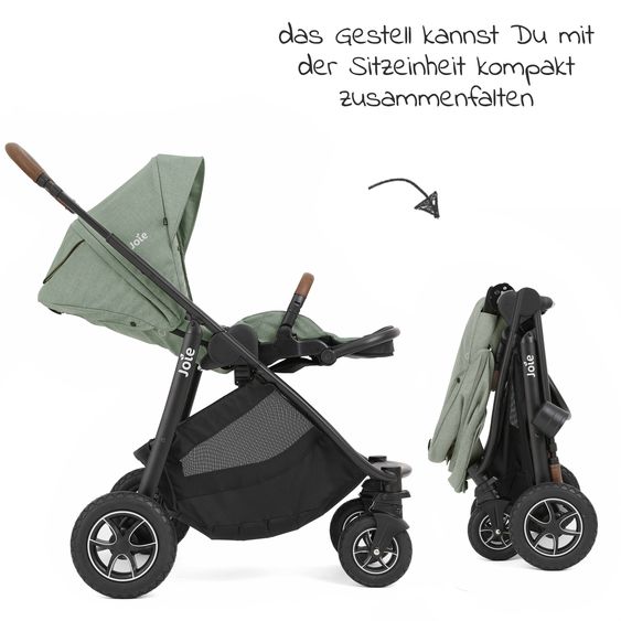 joie Buggy & Sportwagen Versatrax bis 22 kg belastbar - umsetzbare Sitzeinheit, Adapter & Regenschutz - Laurel