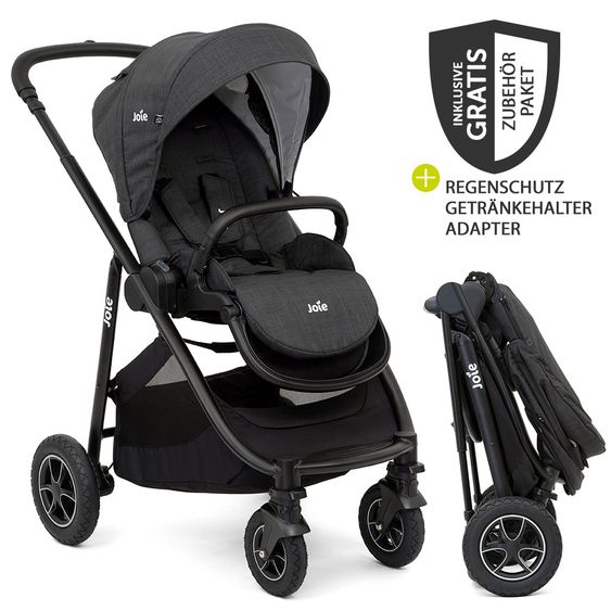 joie Buggy & Sportwagen Versatrax bis 22 kg belastbar - umsetzbare Sitzeinheit, Adapter, & Regenschutz - Pavement
