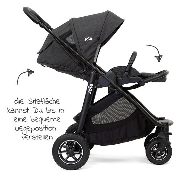joie Buggy & Sportwagen Versatrax bis 22 kg belastbar - umsetzbare Sitzeinheit, Adapter, & Regenschutz - Pavement