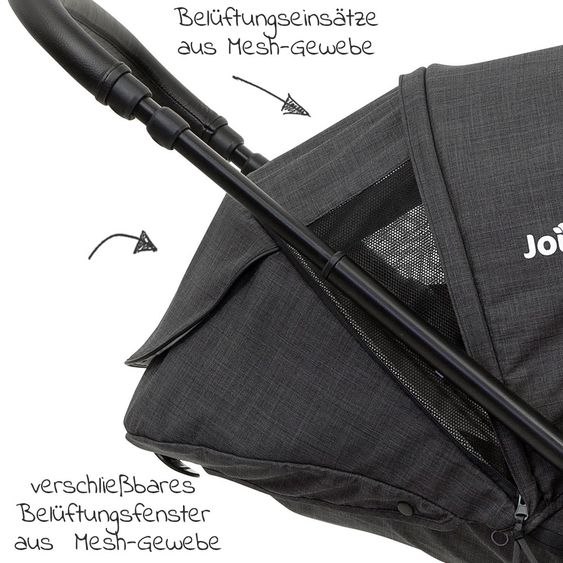 joie Buggy & Sportwagen Versatrax bis 22 kg belastbar - umsetzbare Sitzeinheit, Adapter, & Regenschutz - Pavement