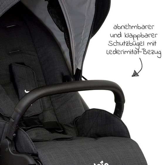 joie Buggy & Sportwagen Versatrax bis 22 kg belastbar - umsetzbare Sitzeinheit, Adapter, & Regenschutz - Pavement