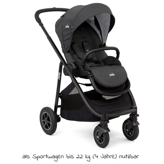joie Buggy & Sportwagen Versatrax bis 22 kg belastbar - umsetzbare Sitzeinheit, Adapter, & Regenschutz - Pavement
