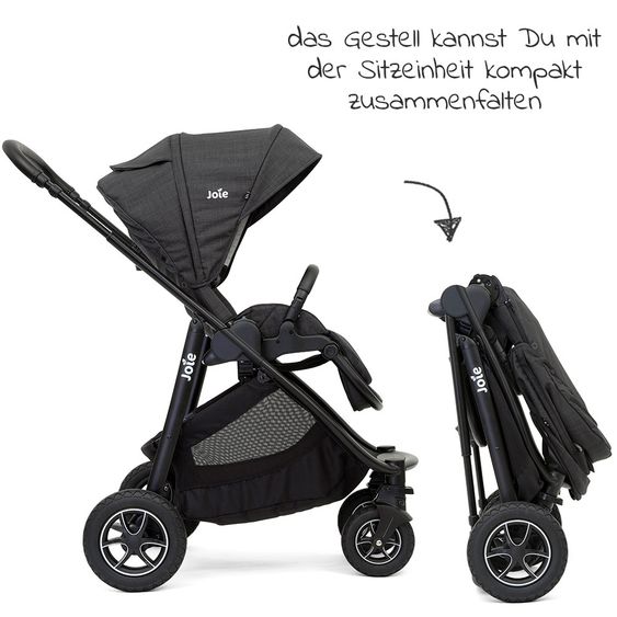 joie Buggy & Sportwagen Versatrax bis 22 kg belastbar - umsetzbare Sitzeinheit, Adapter, & Regenschutz - Pavement