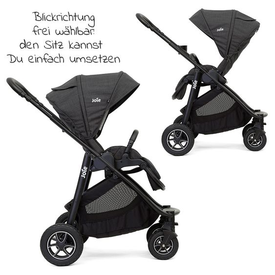 joie Buggy & Sportwagen Versatrax bis 22 kg belastbar - umsetzbare Sitzeinheit, Adapter, & Regenschutz - Pavement